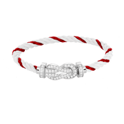 CHANCE LARGE 8 FIGURE BUCKLE FULL DIAMOND BRACELET SILVER