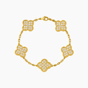 FOUR LEAF CLOVER IN GOLD ZIRCONIA