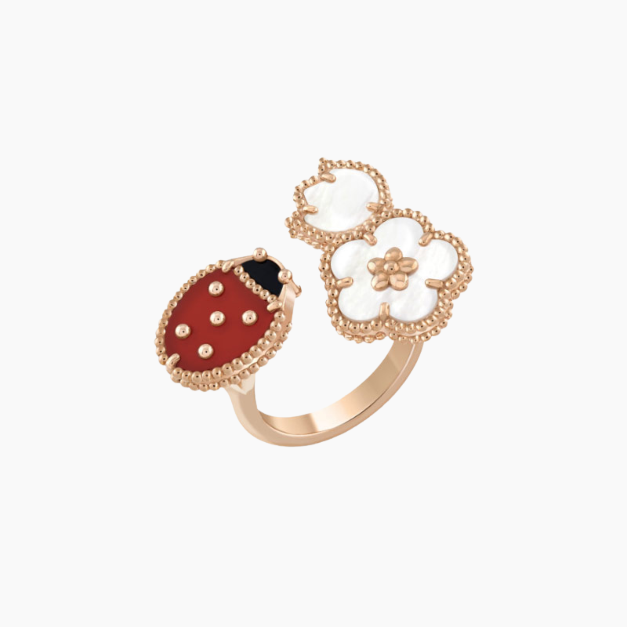 LUCKY 3 MOTIF ROSE GOLD RING