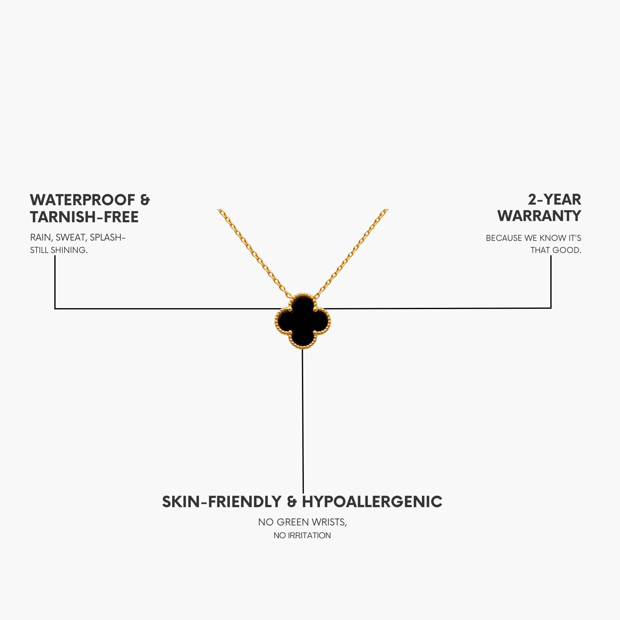 CLOVER | BLACK NECKLACE