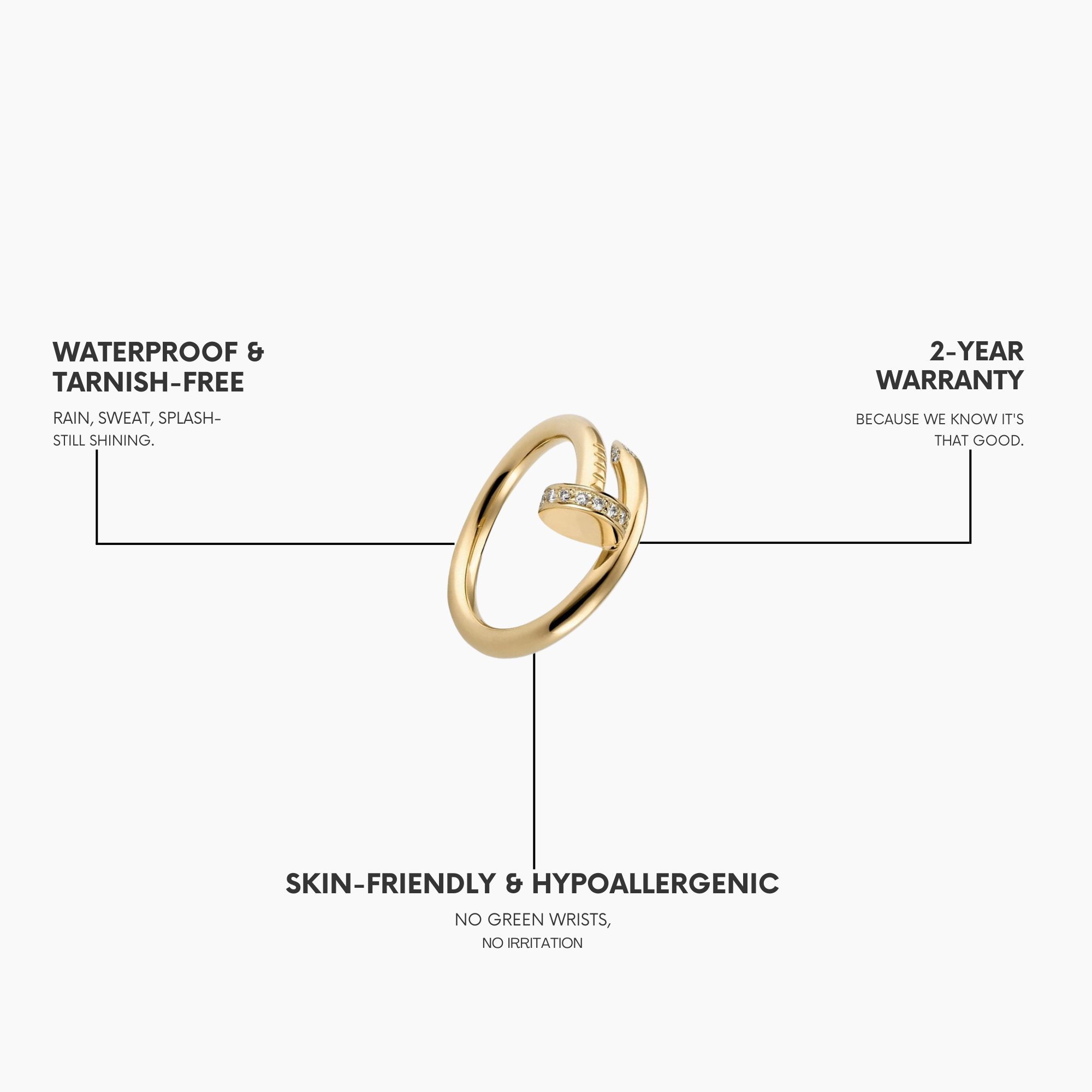 JUSTE RING GOLD DIAMOND 2.65MM