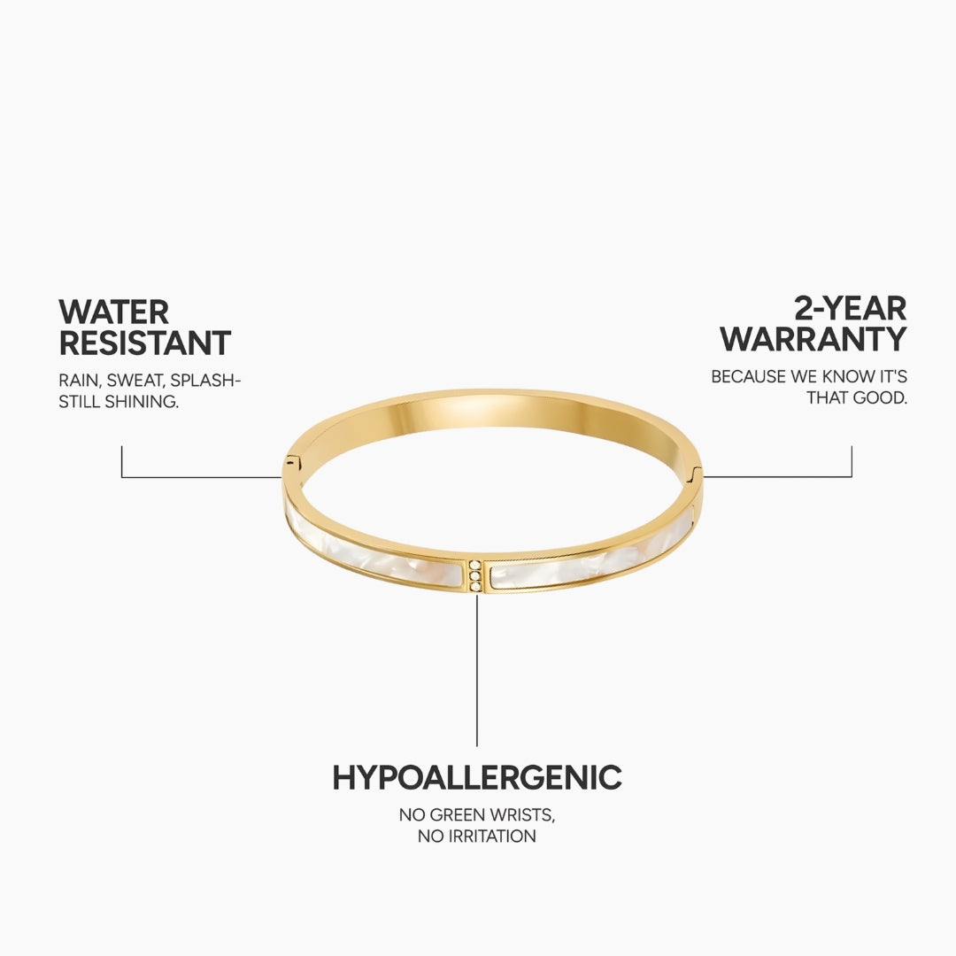 White Sahara Gold Bangle