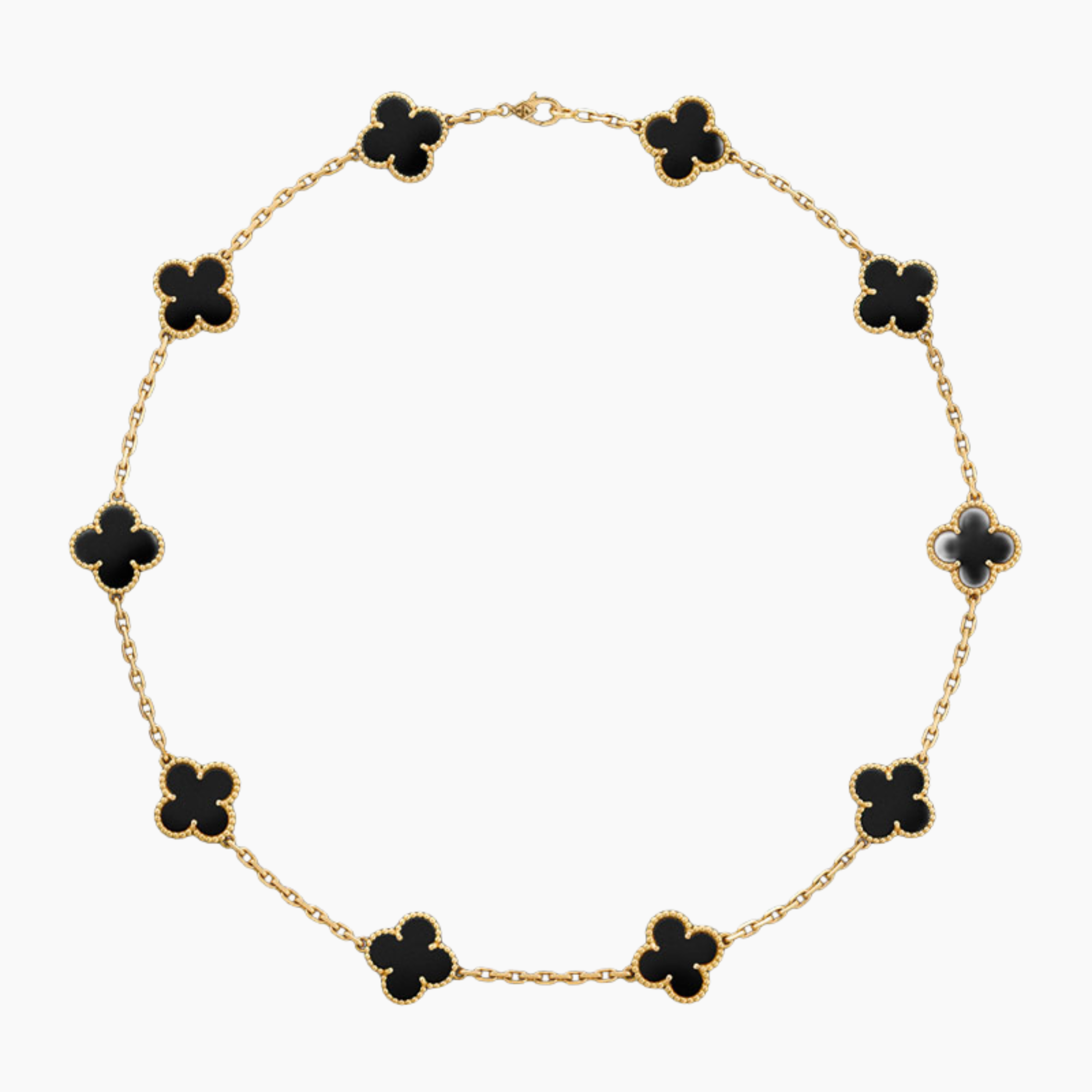 CLOVERS THE 10-MOTIFS ONYX NECKLACE