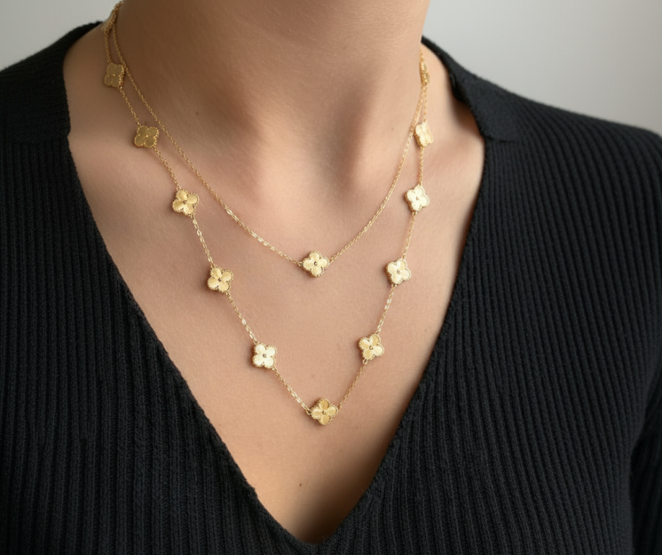 CLOVERS THE 10-MOTIFS LASER NECKLACE