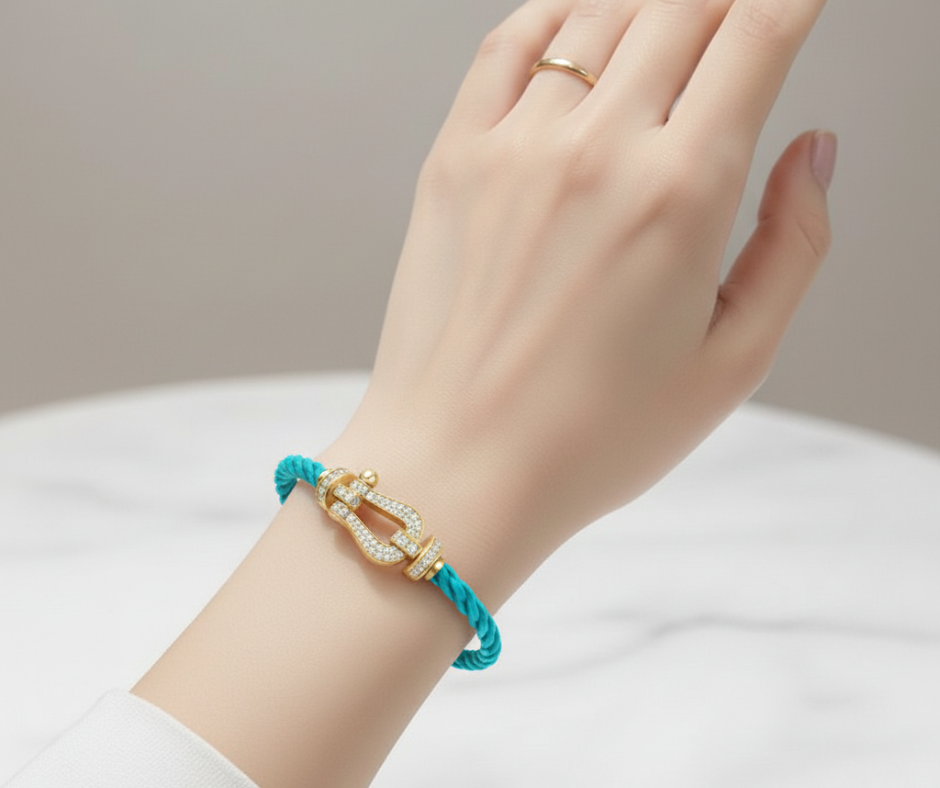 FORCE LARGE HORSESHOE FULL DIAMOND BRACELET GOLD VARIANTS