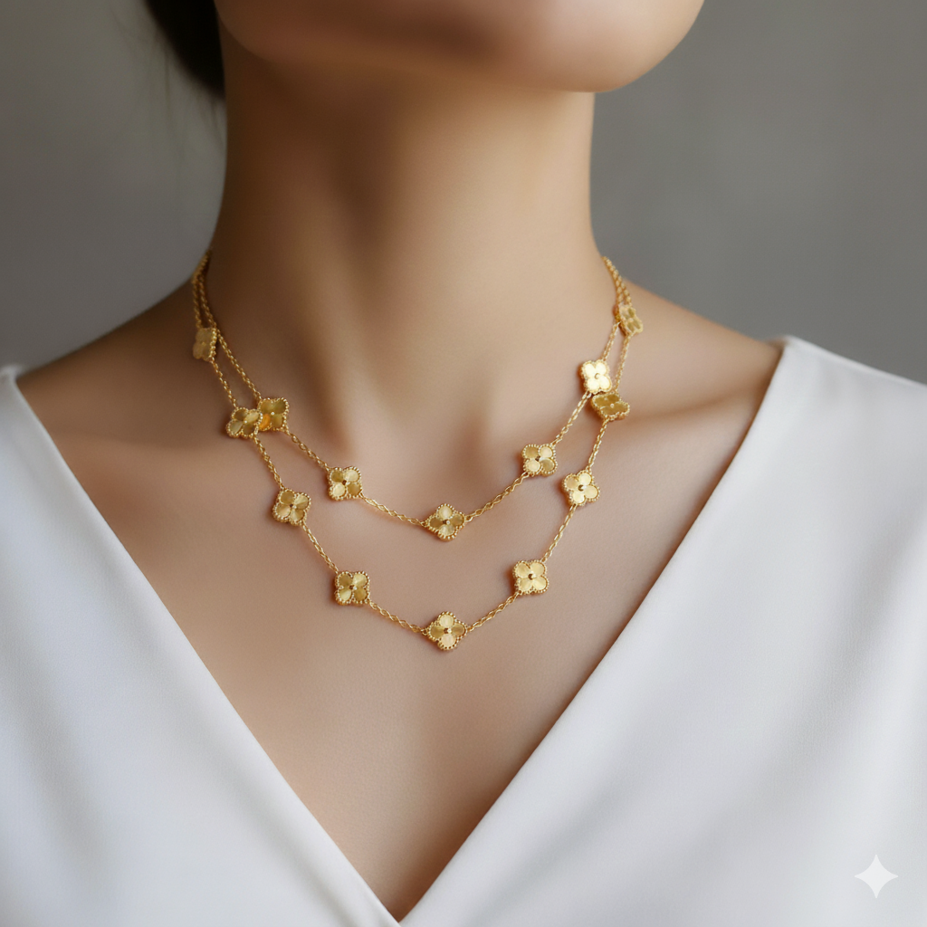 CLOVER 10 MOTIFS LASER NECKLACE