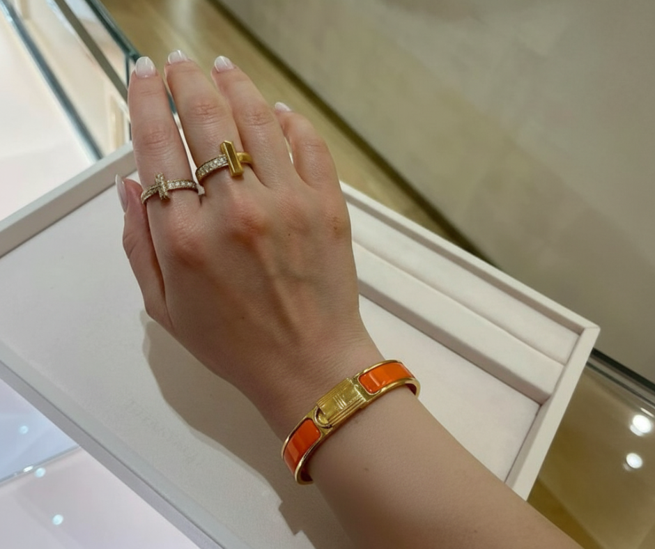 HELENE LOCK ORANGE GOLD BRACELET