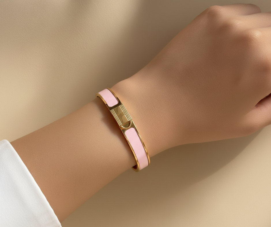HELENE LOCK PINK GOLD BRACELET PINK