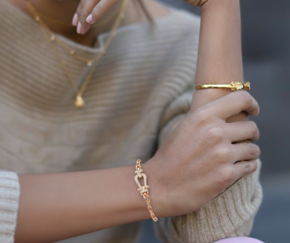 FORCE LARGE HORSESHOE CLASP  METAL BRACELET