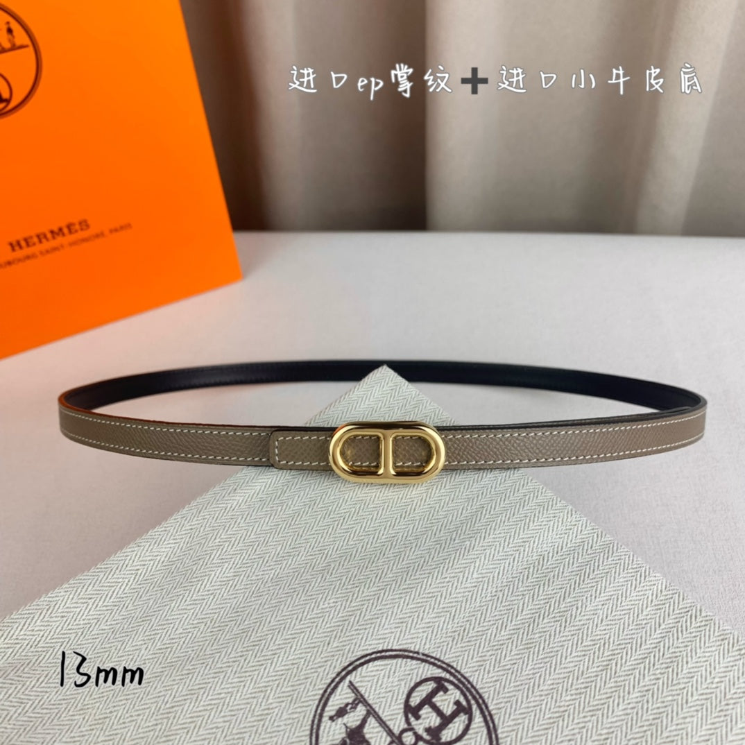 HELENE MAILLON LEATHER BELT — COFFEE BROWN (SILVER HARDWARE)