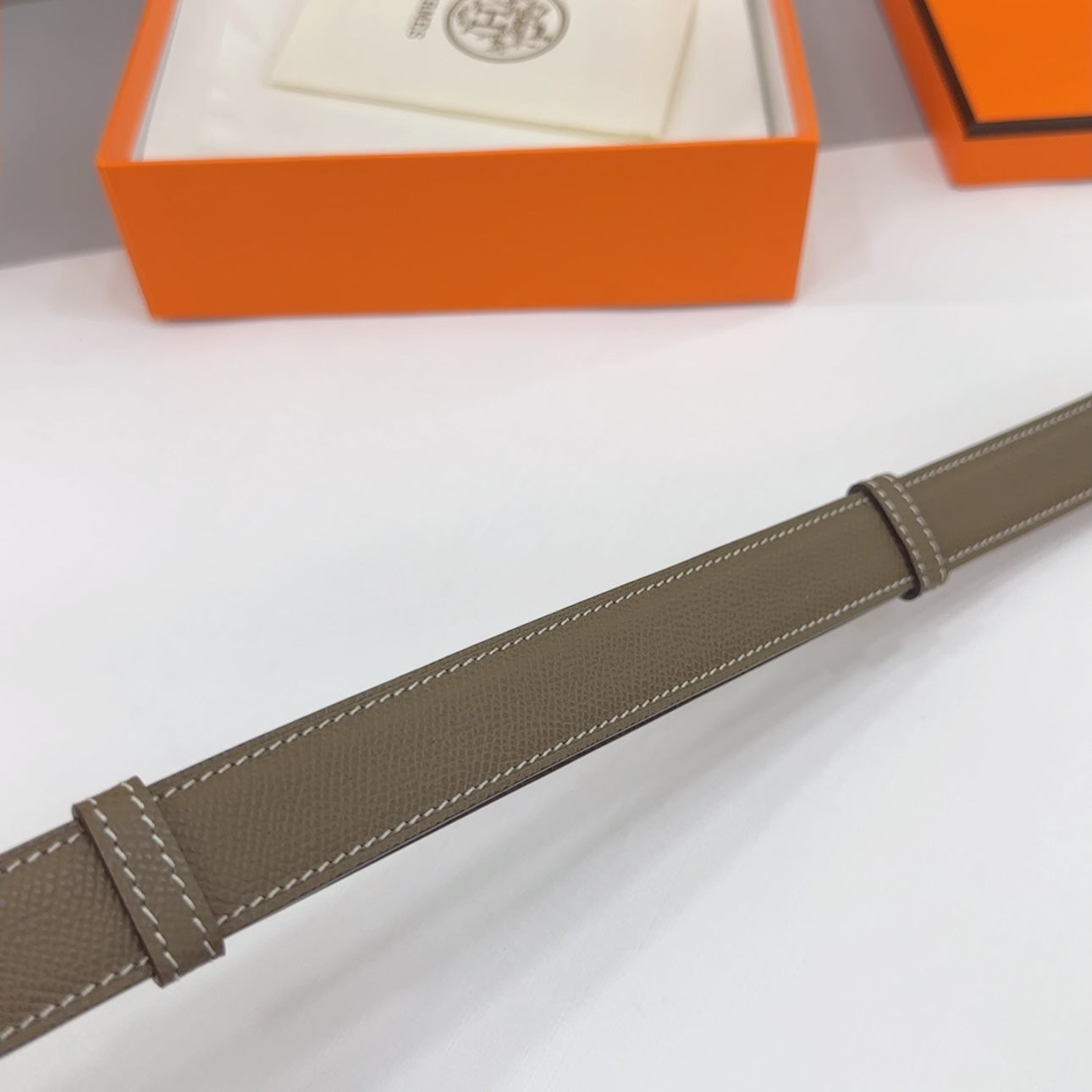 MAISON CDC LEATHER BELT — ETAIN EPSOM (SILVER HARDWARE, 30MM)