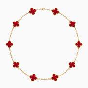 CLOVER 10 MOTIFS CARNELIAN NECKLACE