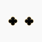 CLOVER MEDIUM 1 MOTIFS  ONYX STUD EARRINGS