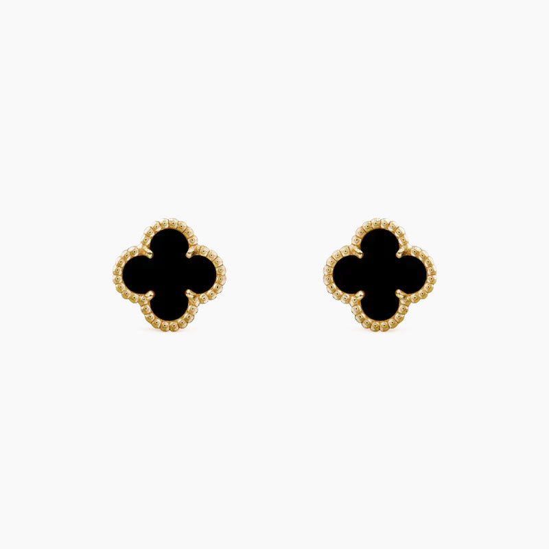 CLOVER MINI 9.5MM BLACK MOP EARRINGS