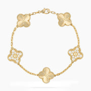 CLOVER BRACELET 5 MOTIFS GOLD DIAMOND
