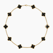 CLOVER 10 MOTIFS ONYX NECKLACE