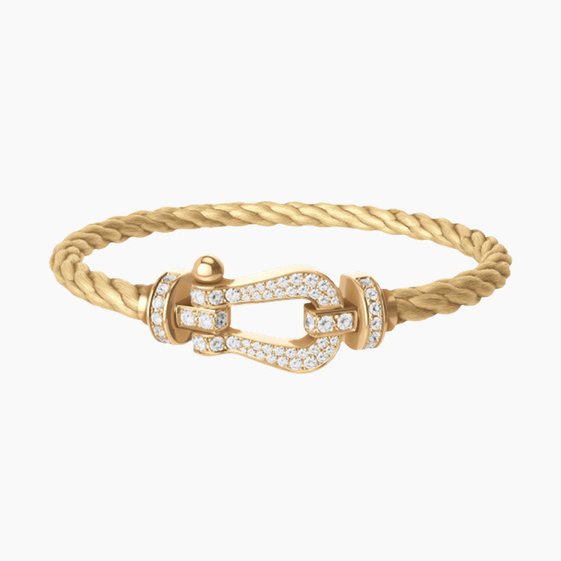 FORCE LARGE HORSESHOE FULL DIAMOND BRACELET GOLD