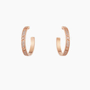 LOVE DIAMOND PINK GOLD HOOP EARRINGS