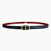 HELENE MAILLON LEATHER BELT — BLACK (GOLD HARDWARE)