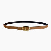 HELENE MAILLON REVERSIBLE LEATHER BELT — CIDER ORANGE (GOLD HARDWARE)