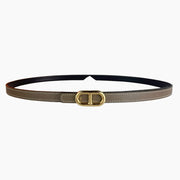 HELENE MAILLON LEATHER BELT — COFFEE BROWN (GOLD HARDWARE)