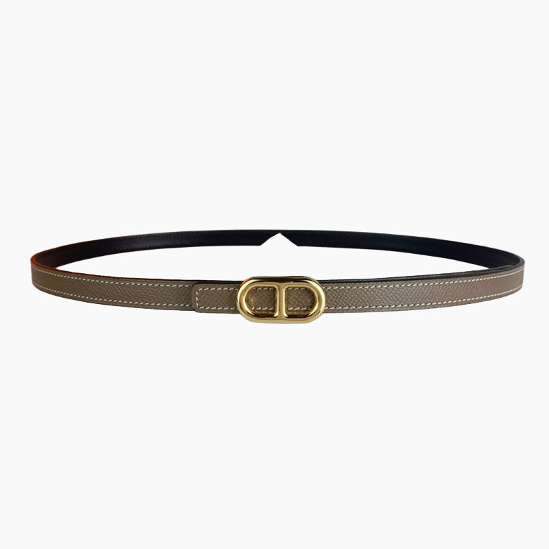 HELENE MAILLON LEATHER BELT — COFFEE BROWN (SILVER HARDWARE)