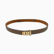 MAISON C.D.C. LEATHER BELT — ETAIN EPSOM (GOLD HARDWARE, 30MM)