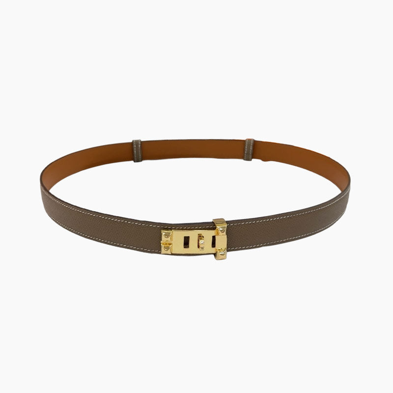 MAISON C.D.C. LEATHER BELT — ETAIN EPSOM (GOLD HARDWARE, 30MM)