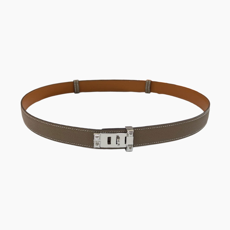 MAISON CDC LEATHER BELT — ETAIN EPSOM (SILVER HARDWARE, 30MM)